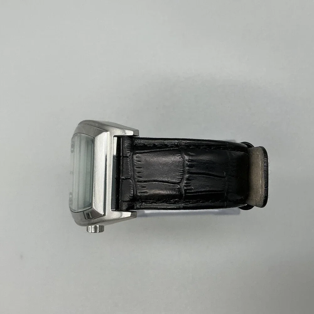 Kenneth Cole Reaction Men Watch 35mm Silver Tone Leather Date KC1667 New Battery